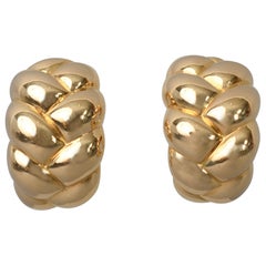 Retro Van Cleef & Arpels Woven Gold Earrings