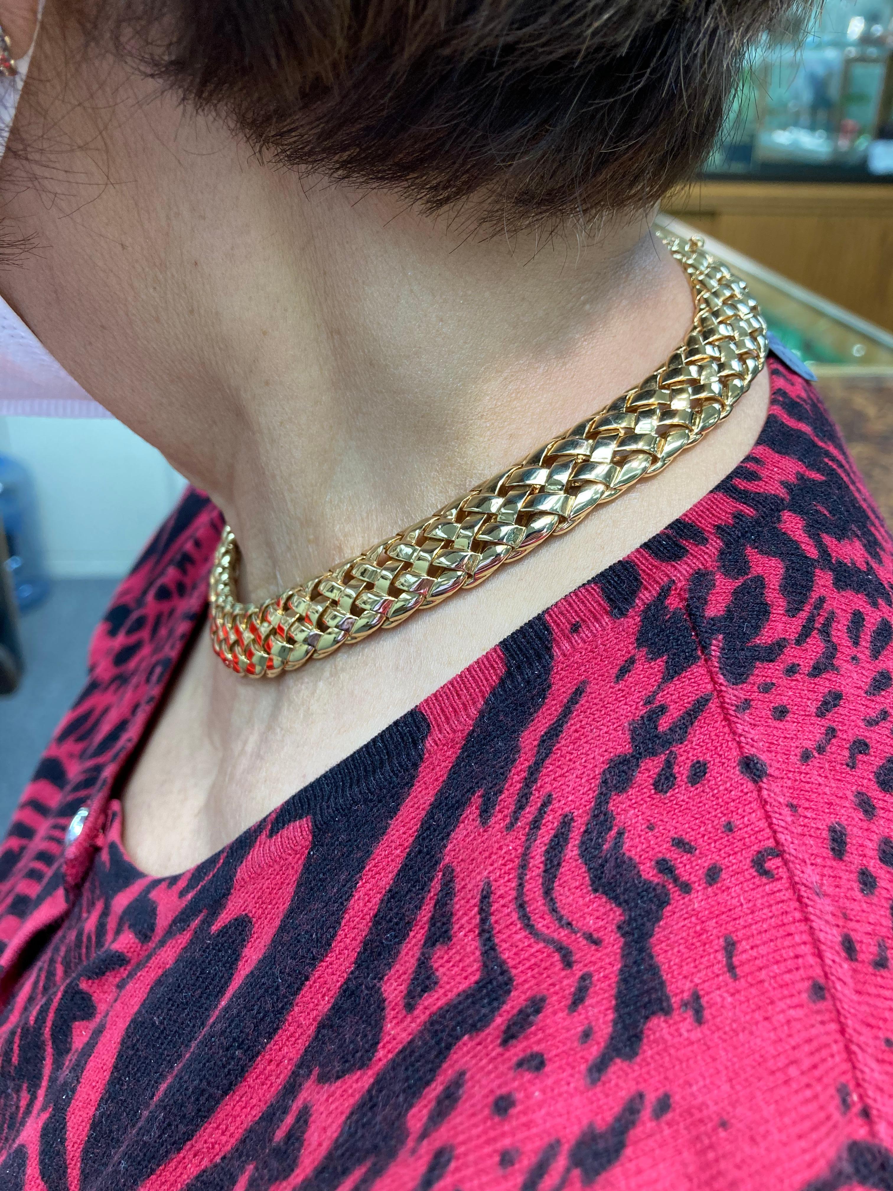 Van Cleef & Arpels Woven Yellow Gold Collar Necklace 3