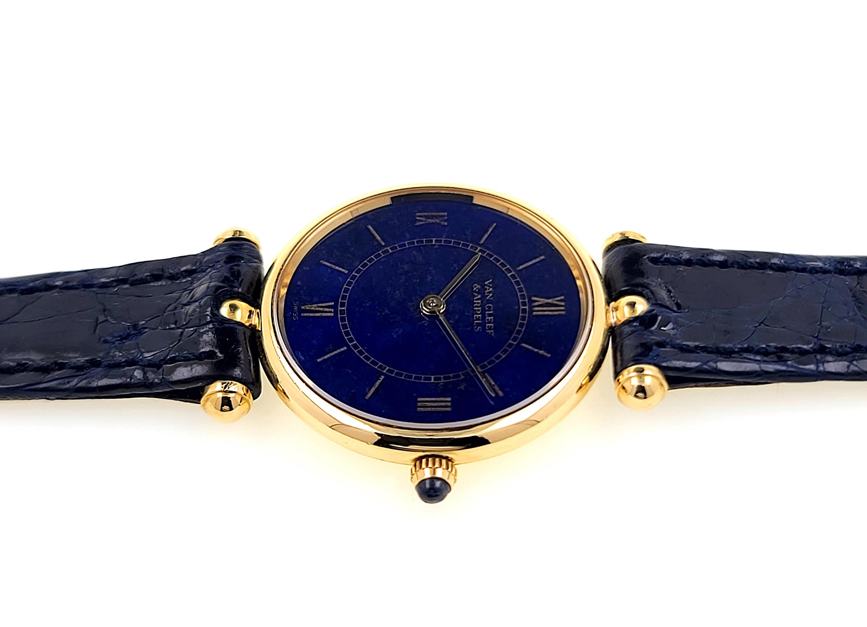 Van Cleef & Arpels x Piaget Lapis Lazuli La Collection 9064 Ultra Thin P9 Gold In Excellent Condition For Sale In PARIS, FR