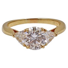 Retro Van Cleef & Arpels Yellow Gold 1.05 Carat Diamond Ring