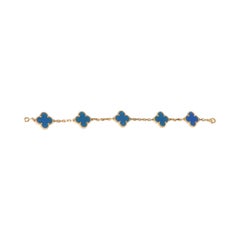 Van Cleef & Arpels Yellow Gold Agate Vintage Alhambra Bracelet