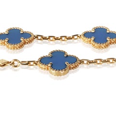 Van Cleef & Arpels Yellow Gold Agate Vintage Alhambra Bracelet