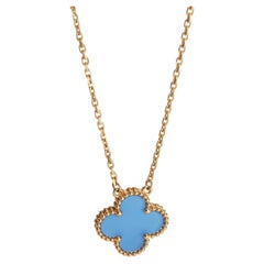 Van Cleef & Arpels Yellow Gold Agate Vintage Alhambra Pendant