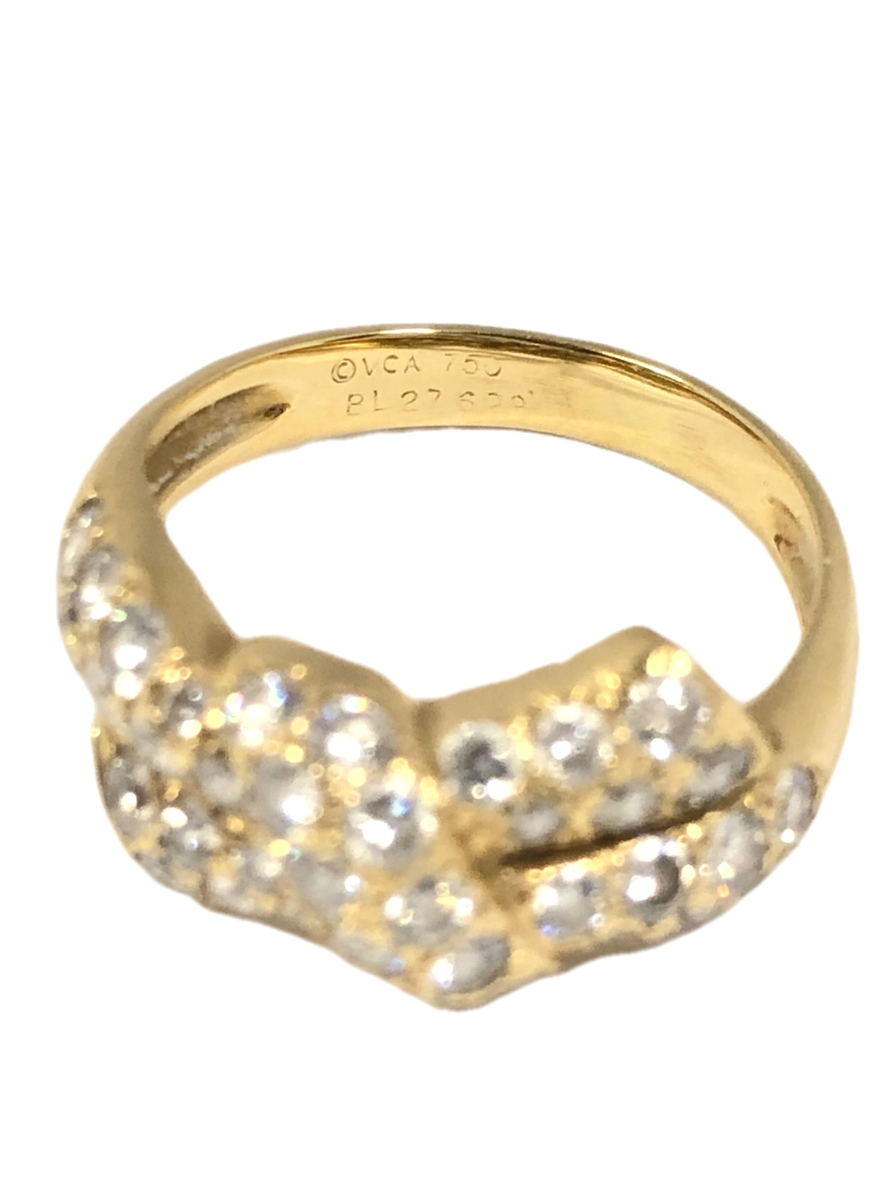 gold bow ring with diamonds