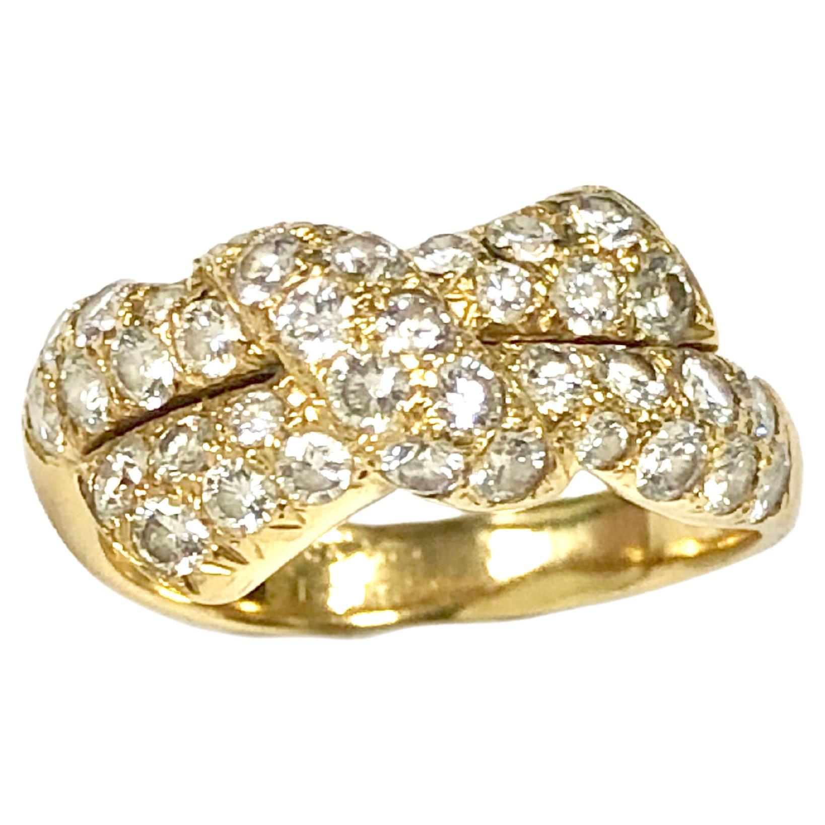 Van Cleef & Arpels Yellow Gold and Diamond Bow Ring