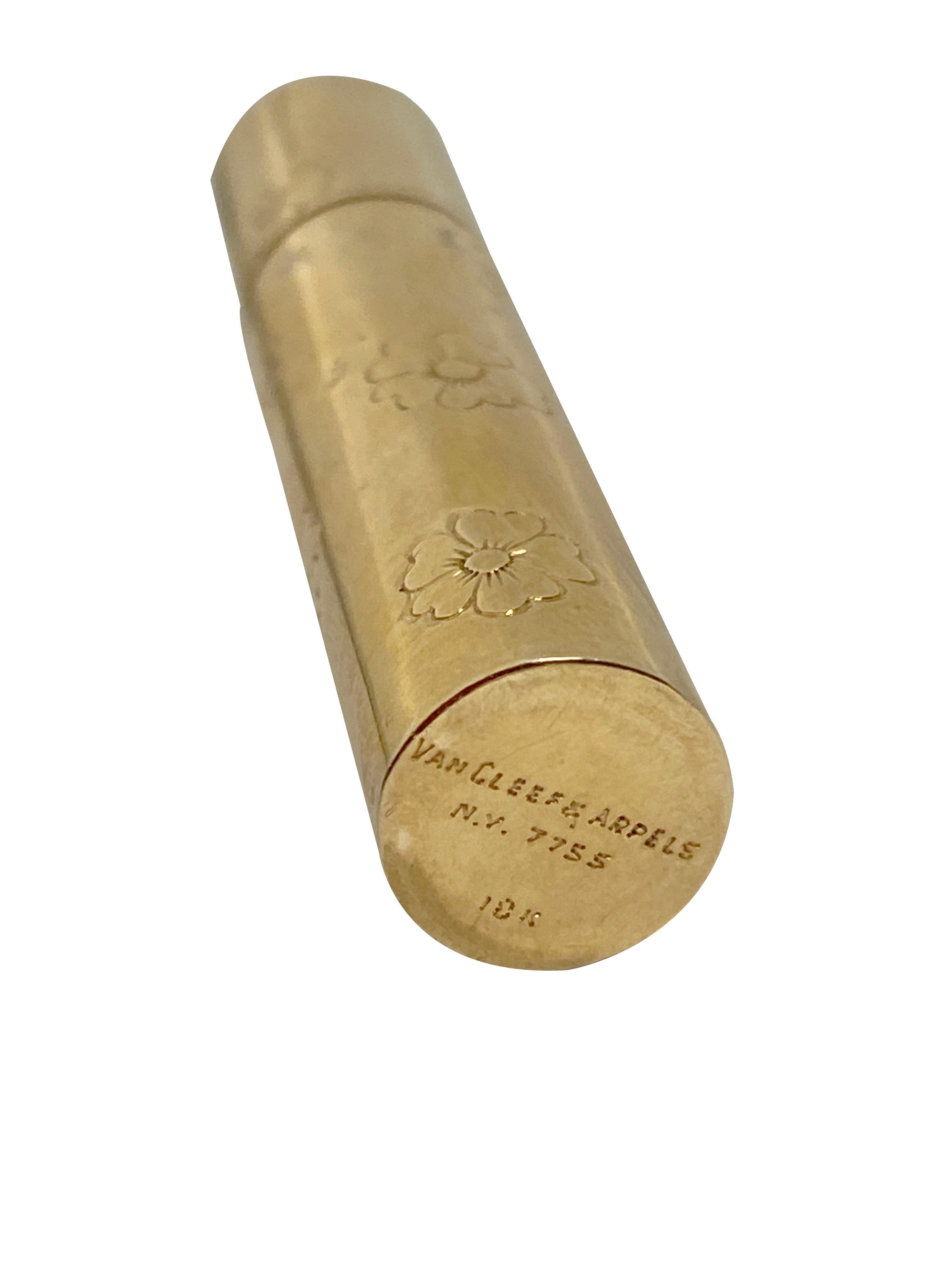 Van Cleef & Arpels flacon de parfum en or jaune et pierres précieuses serties de pierres précieuses Excellent état - En vente à Chicago, IL