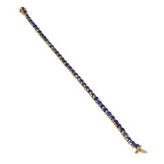 Van Cleef & Arpels Yellow Gold and Sapphire Tennis Line Bracelet