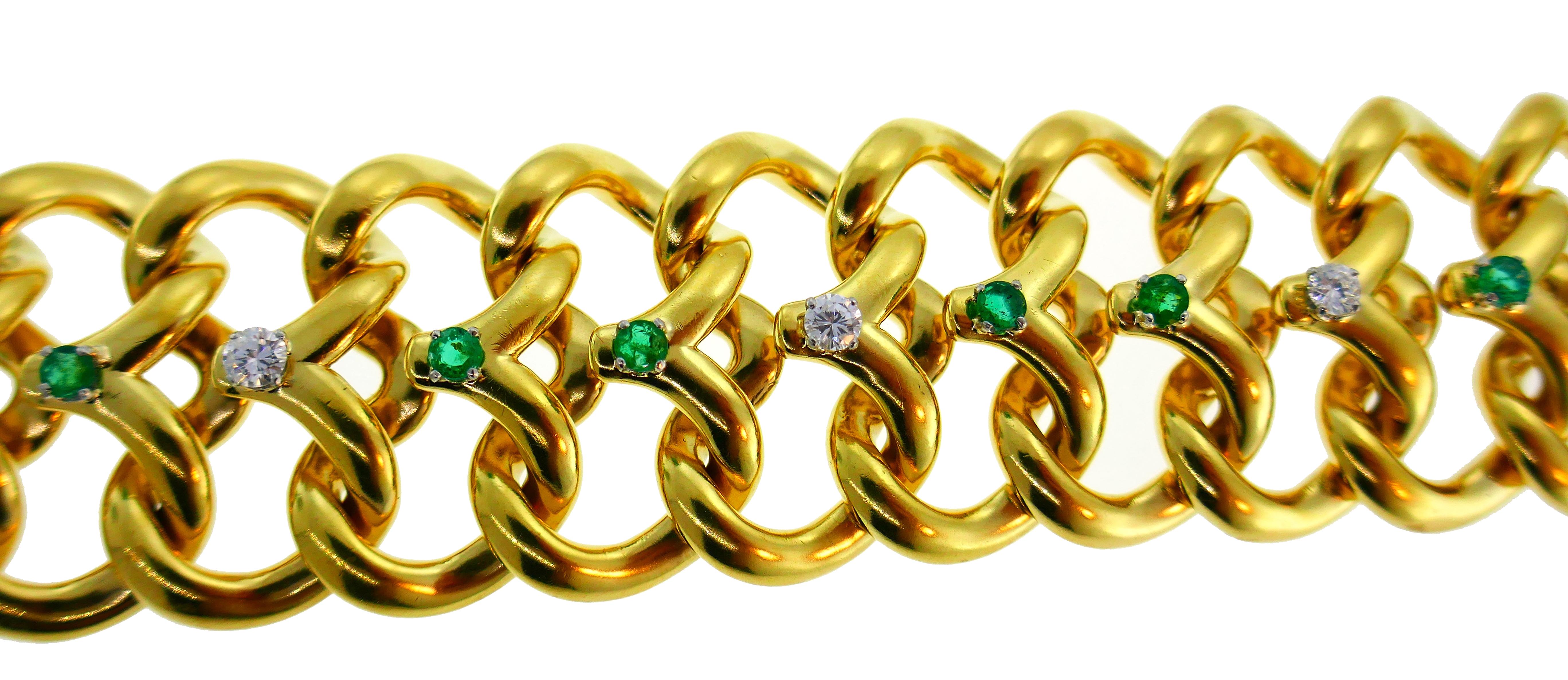 Van Cleef & Arpels Yellow Gold Bracelet with Diamond and Emerald 1