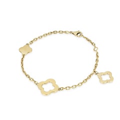 Van Cleef & Arpels Yellow Gold Byzantine Alhambra 3 Motif Bracelet VCARD39600