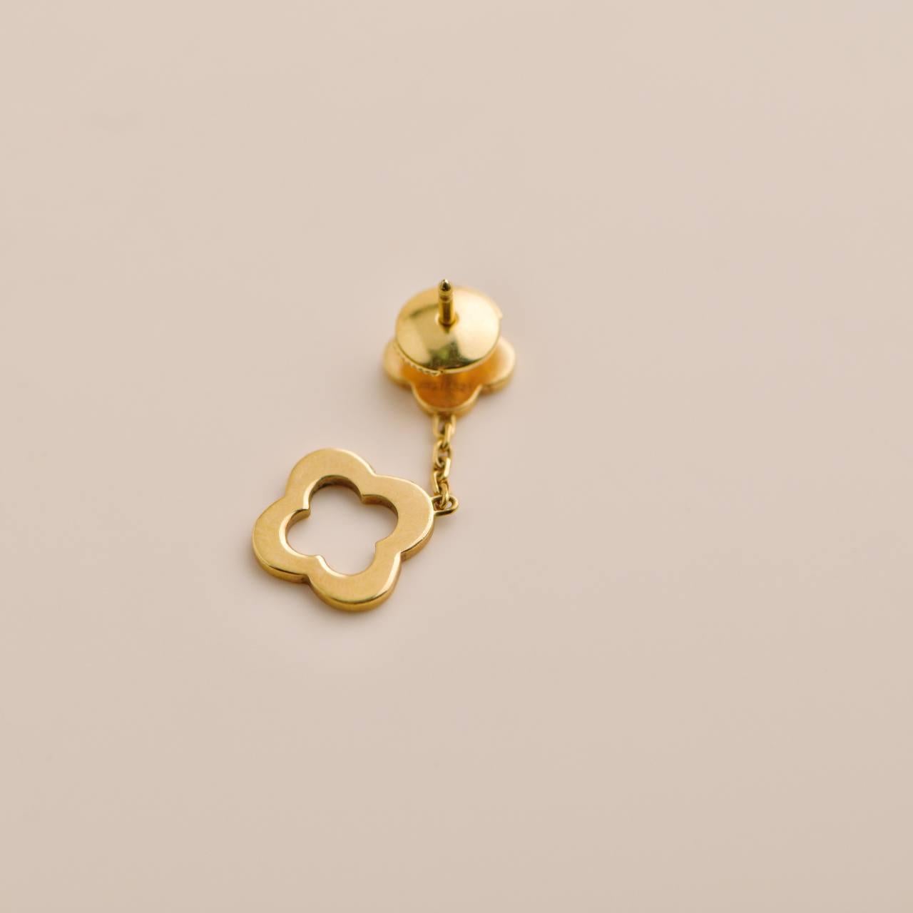 Van Cleef & Arpels Yellow Gold Byzantine Alhambra Earrings 1