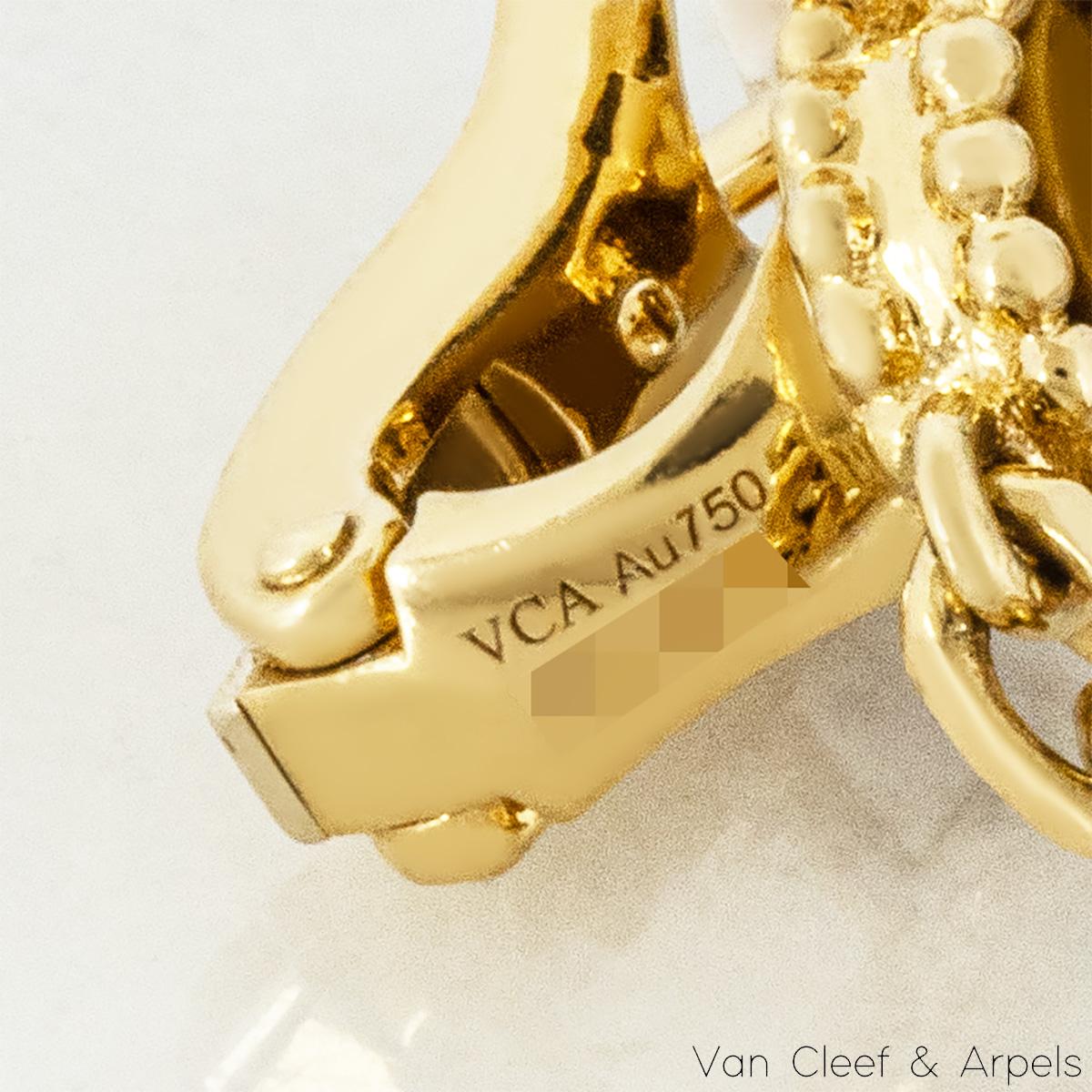 Van Cleef & Arpels Yellow Gold Carnelian & Tigers Eye Magic Alhambra Earrings VC For Sale 3