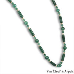 Van Cleef & Arpels Yellow Gold Chalcedony Beaded Necklace