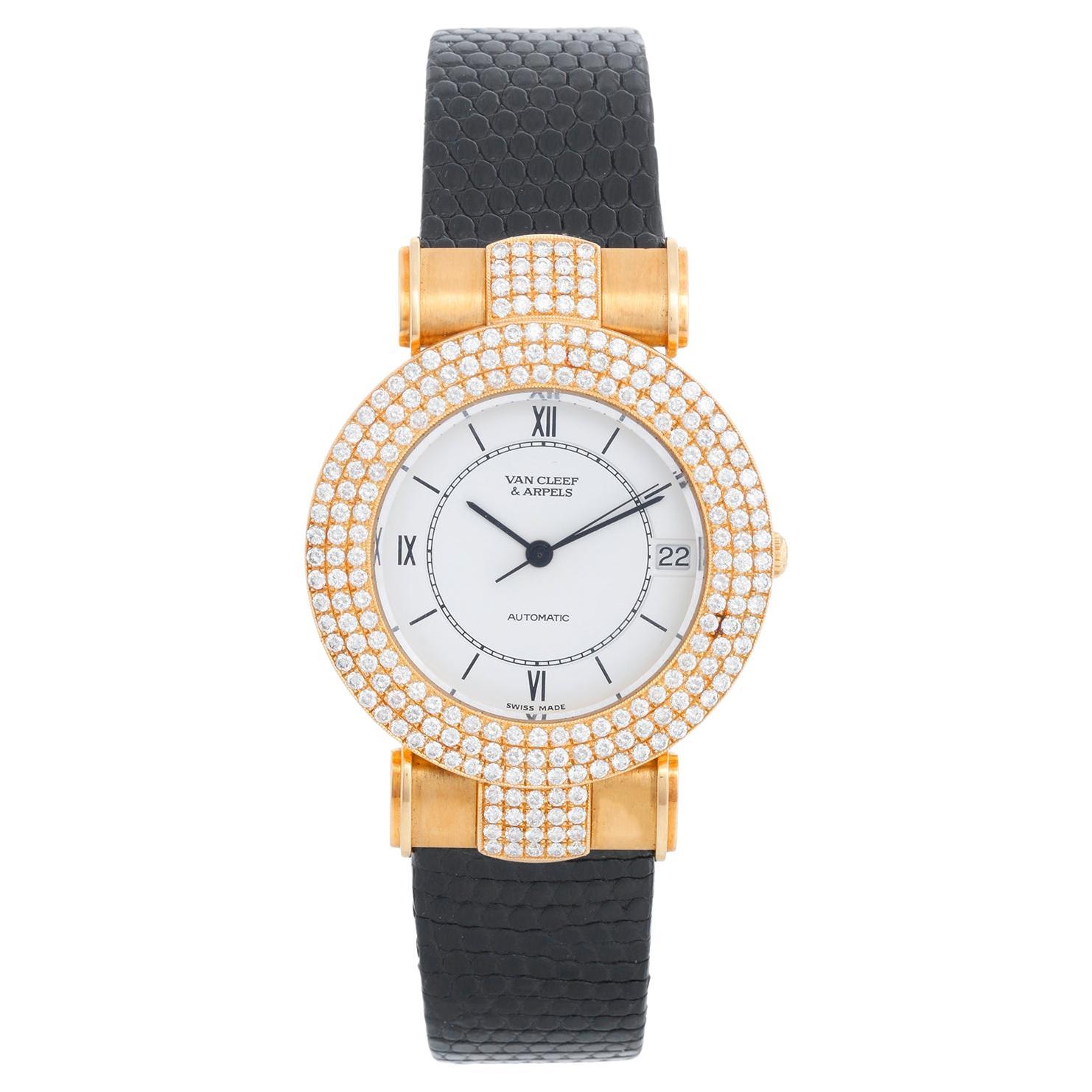 Van Cleef & Arpels: Gelbgold Damenuhr mit Diamanten im Classique-Stil im Angebot