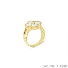 Van Cleef & Arpels Yellow Gold Diamond Alhambra Ring