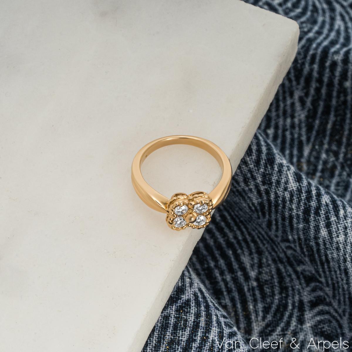 Van Cleef & Arpels Alhambra-Ring aus Gelbgold mit Diamanten im Angebot 3