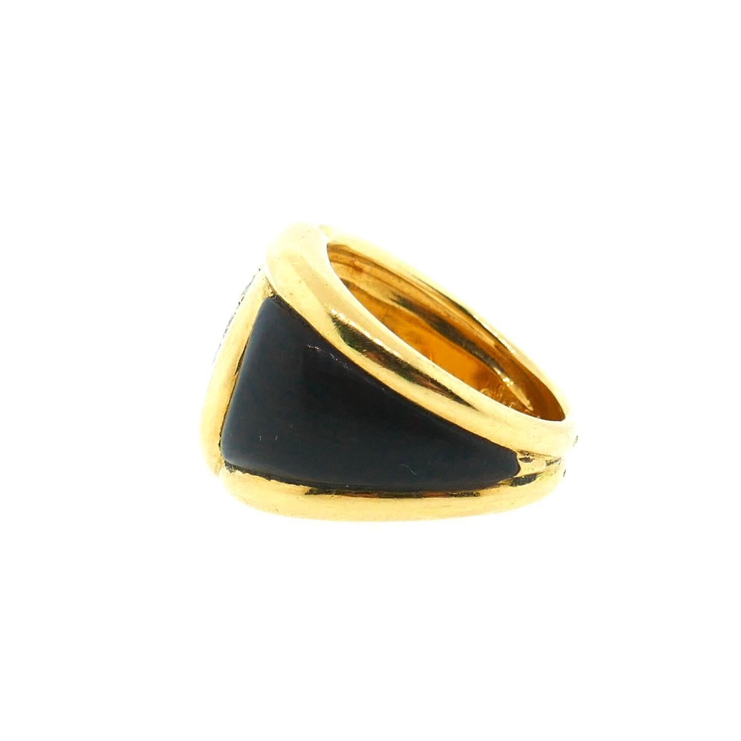 Van Cleef & Arpels Yellow Gold, Diamond and Wood Ring 1