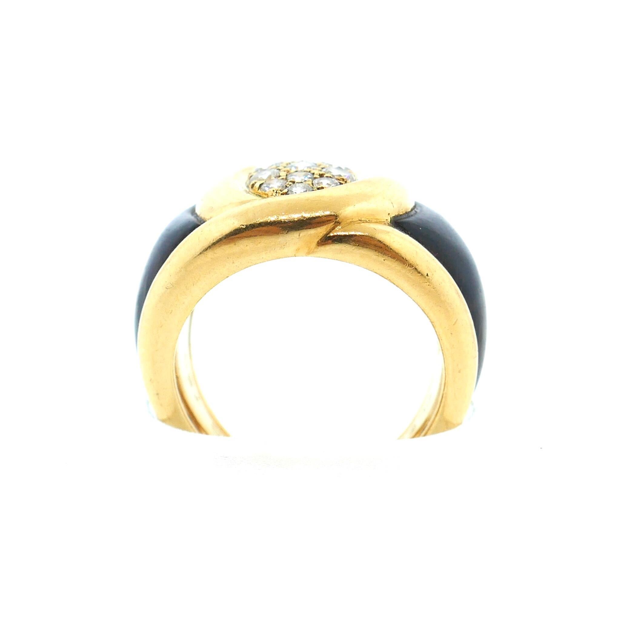 Van Cleef & Arpels Yellow Gold, Diamond and Wood Ring 4