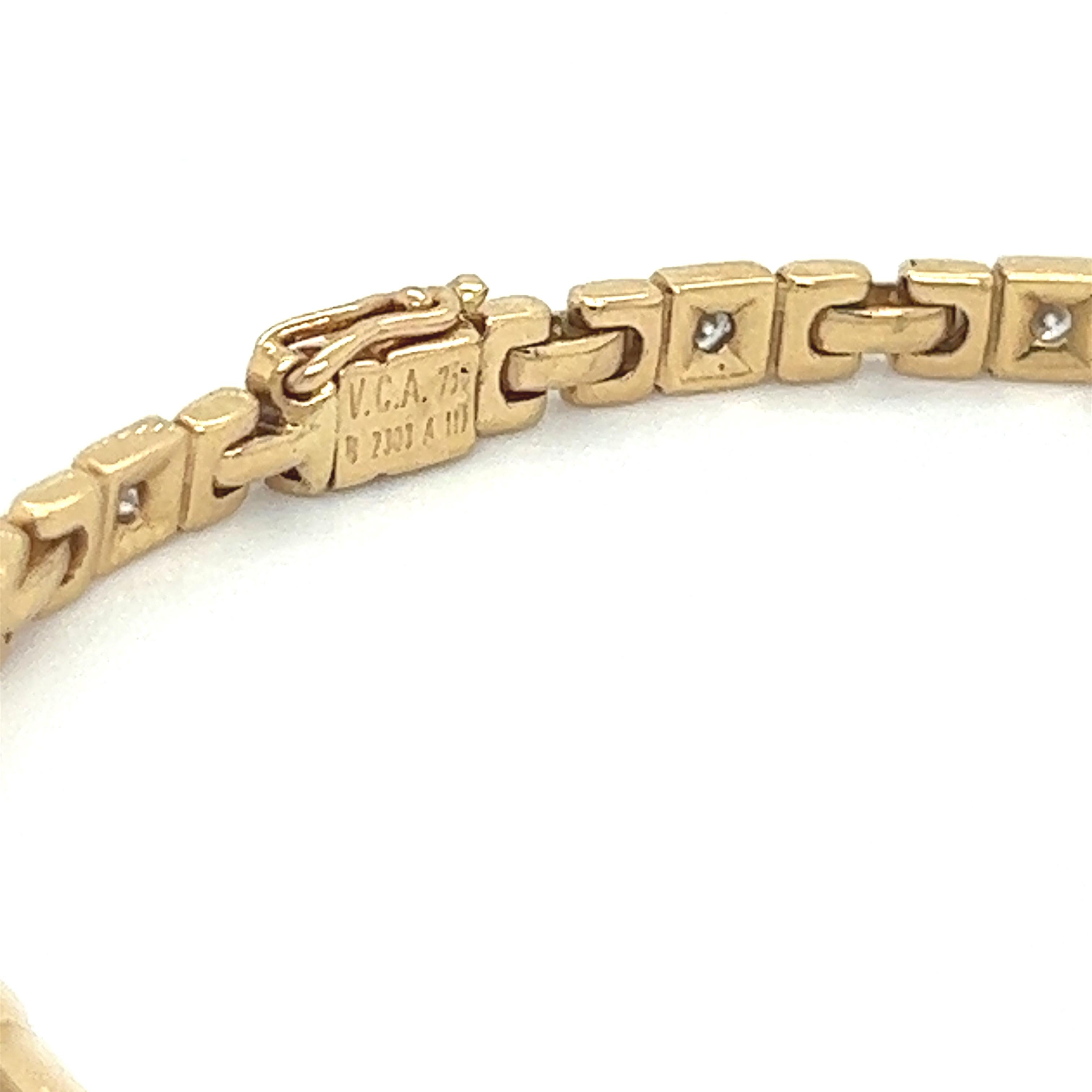 Contemporary Van Cleef & Arpels yellow gold & diamond bracelet  circa 1980s For Sale