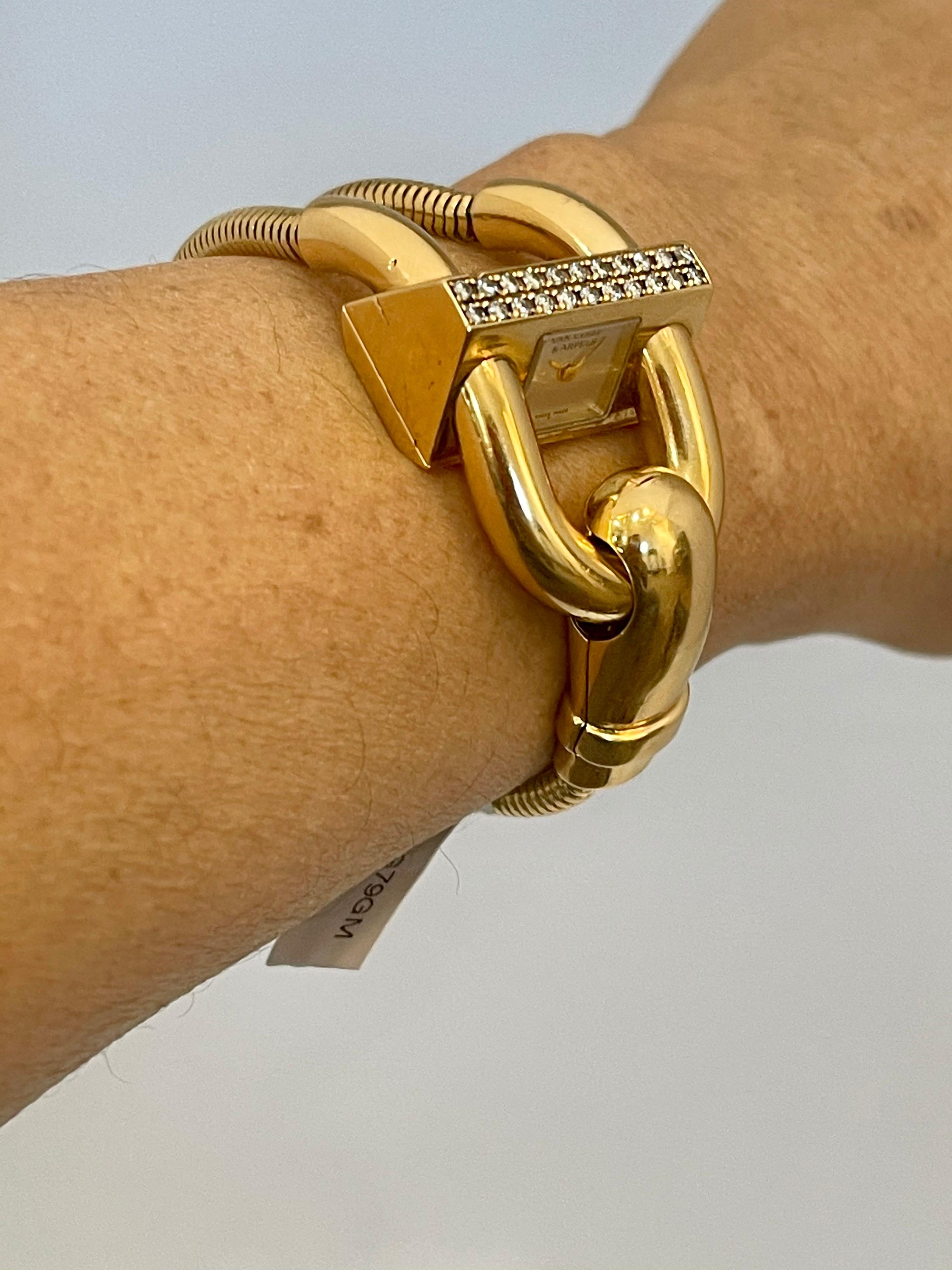 Van Cleef & Arpels Yellow Gold Diamond Cadenas Bracelet Wristwatch, Estate 11