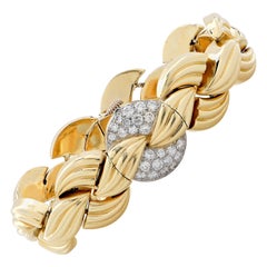 Van Cleef & Arpels Yellow Gold Diamond Concealed Dial Bracelet Wristwatch