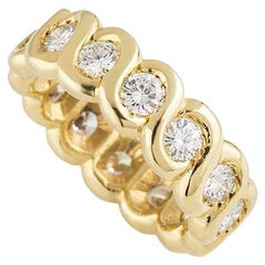Van Cleef & Arpels Yellow Gold Diamond Eternity Wedding Band Ring 1.40 Cts