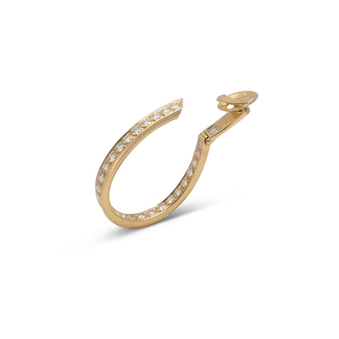 Brilliant Cut Van Cleef & Arpels Yellow Gold Diamond Hoop Earrings