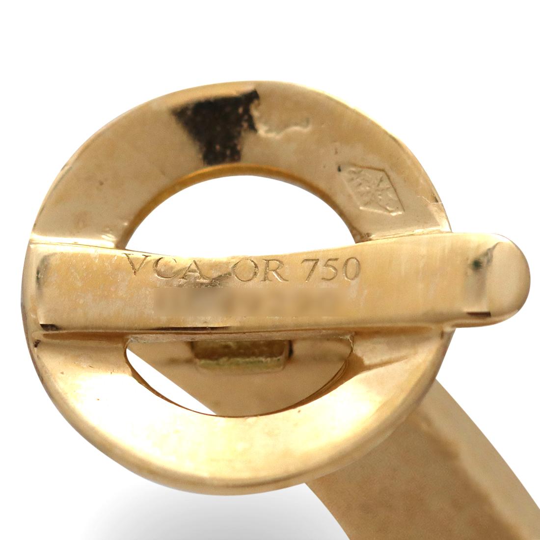 Van Cleef & Arpels Yellow Gold Diamond Hoop Earrings In Excellent Condition In New York, NY