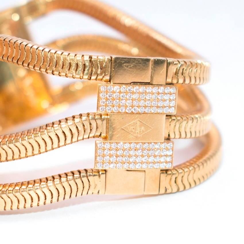 Women's or Men's Van Cleef & Arpels Yellow Gold Diamond Liane collection Wristwatch For Sale