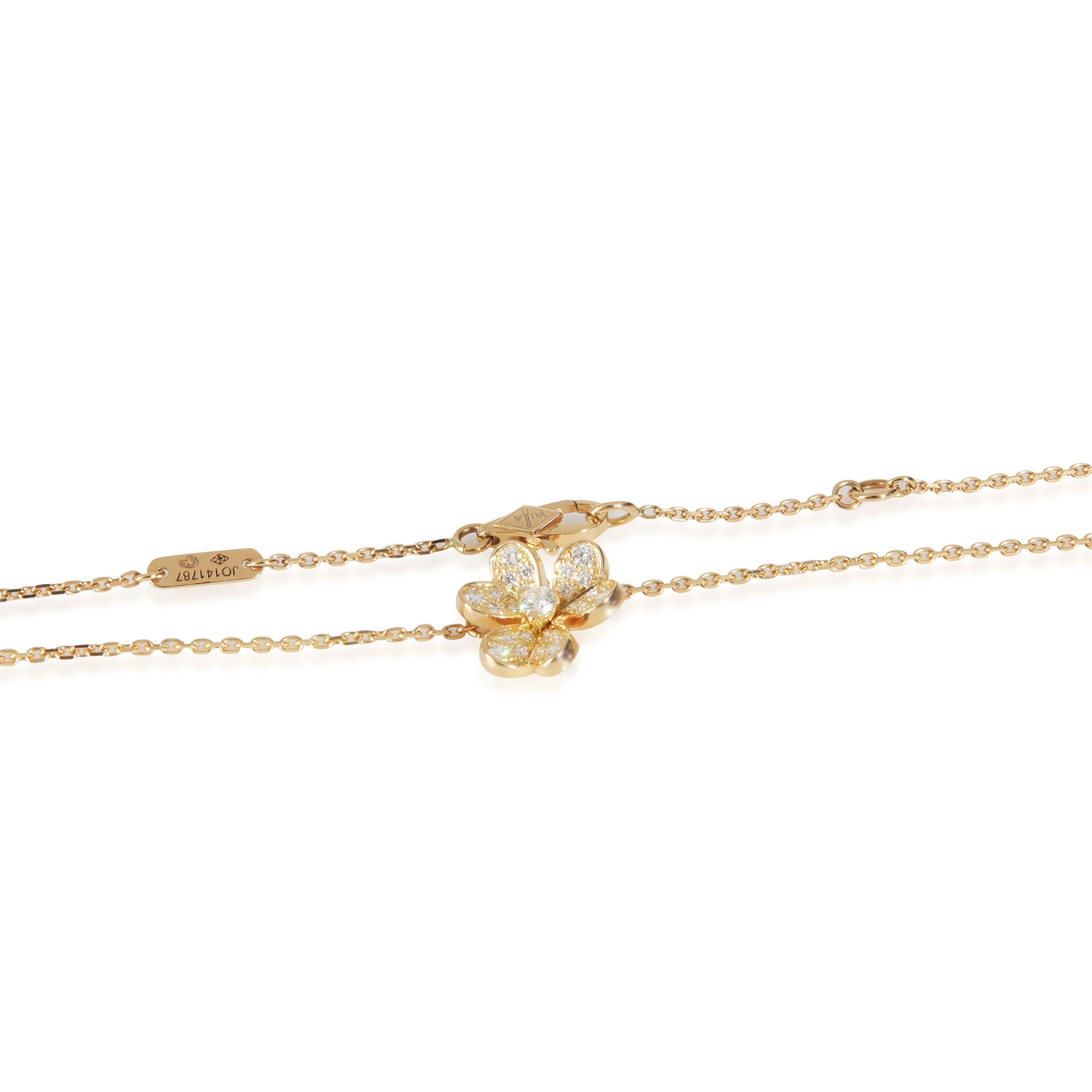 Women's Van Cleef & Arpels Yellow Gold Diamond Mini Model Frivole Pendant For Sale