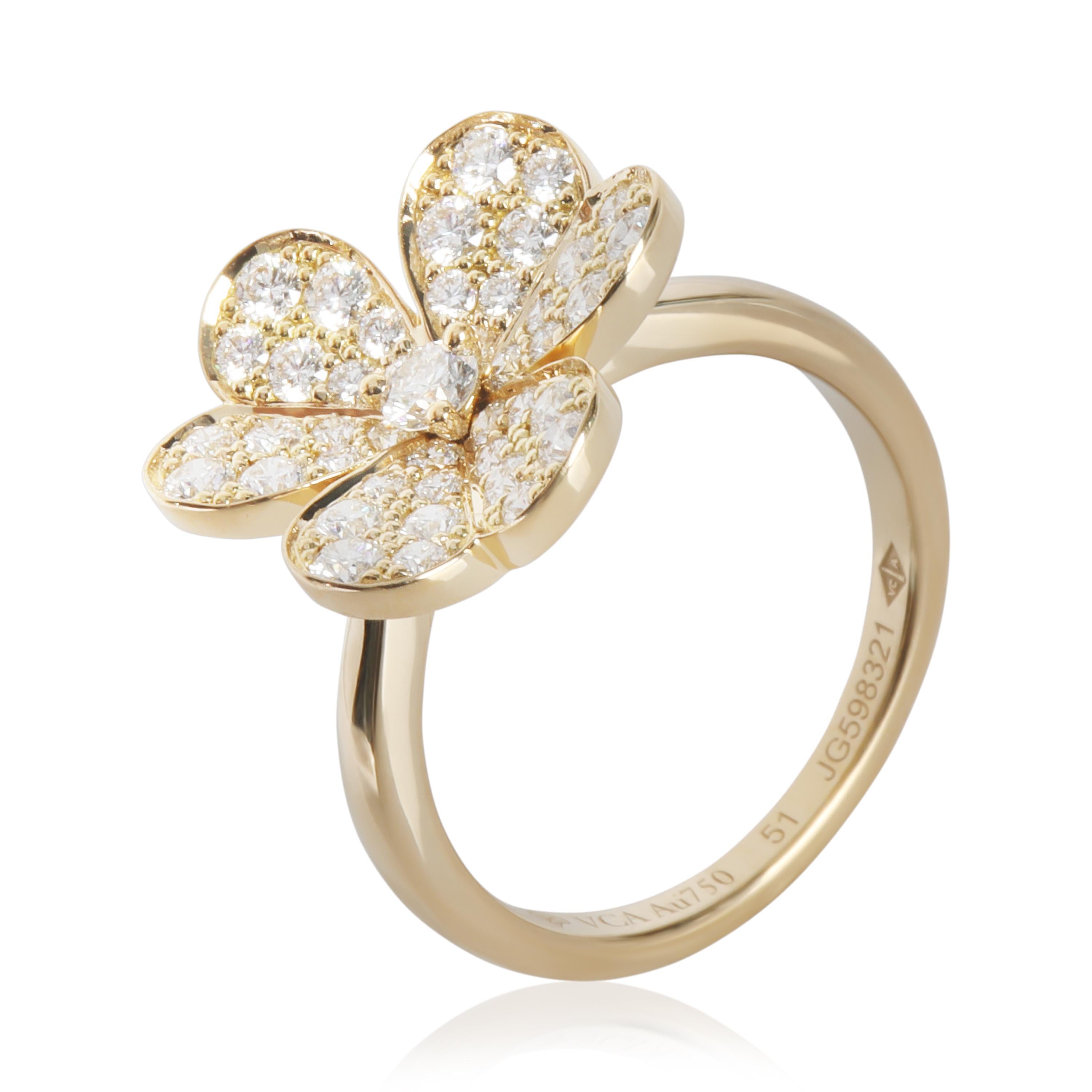 Van Cleef & Arpels Yellow Gold Diamond Small Model Frivole Ring im Angebot 1