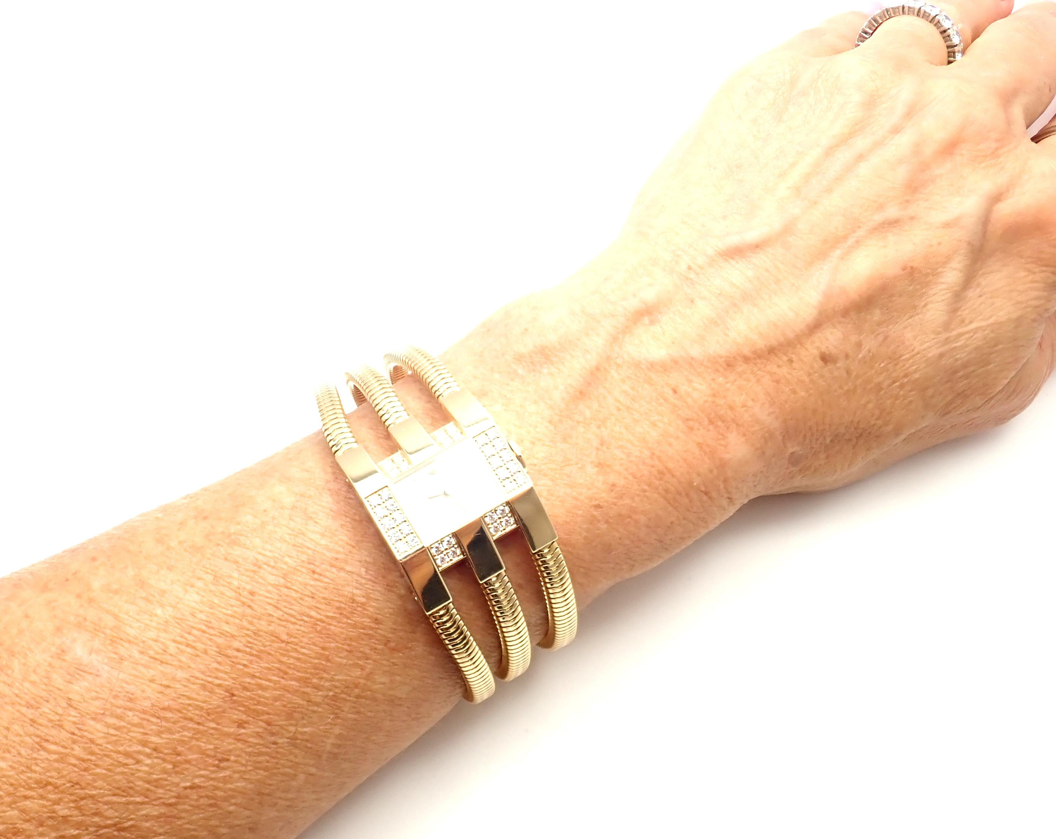 Van Cleef & Arpels Gold Diamond Liane Collection Triple Bracelet Wristwatch 2