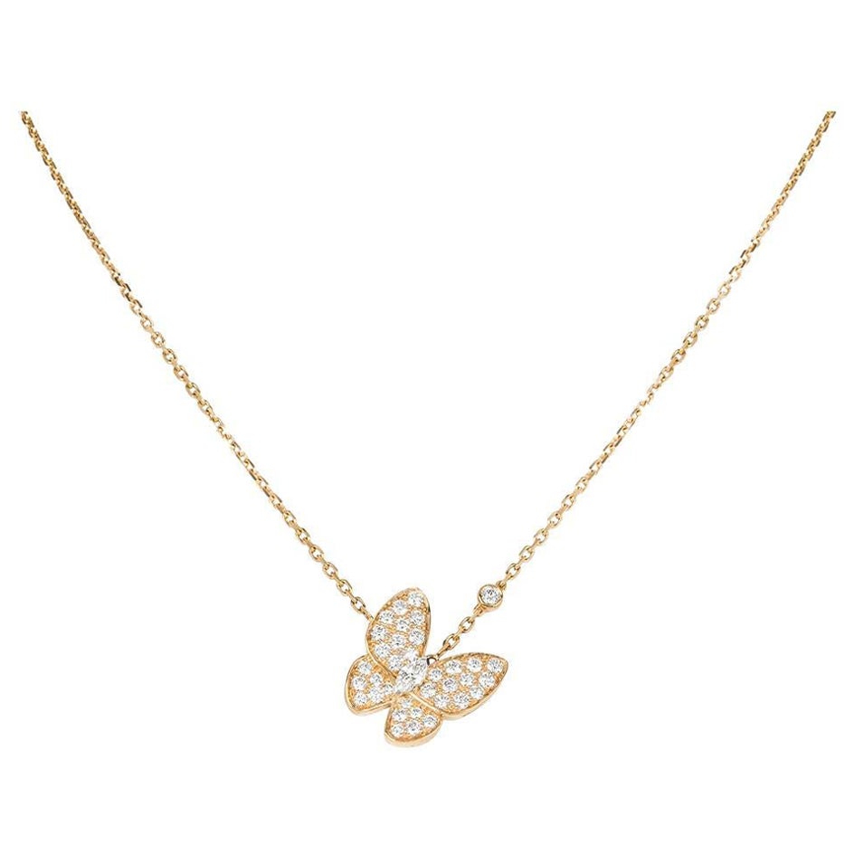 Van Cleef & Arpels Pendentif deux papillons en or jaune et diamants VCARP3DP00
