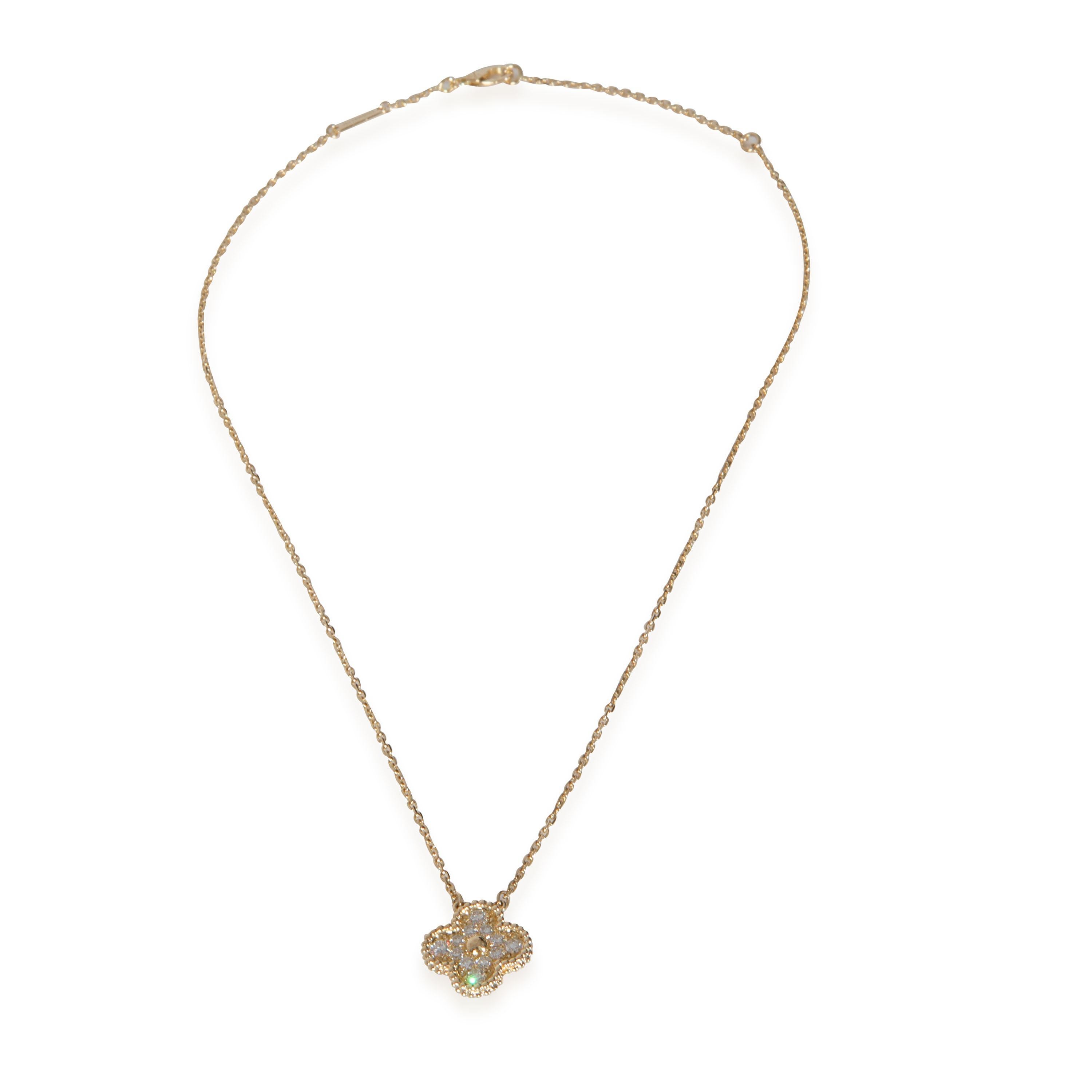 Van Cleef & Arpels Yellow Gold Diamond Vintage Alhambra Pendant Excellent état - En vente à New York, NY