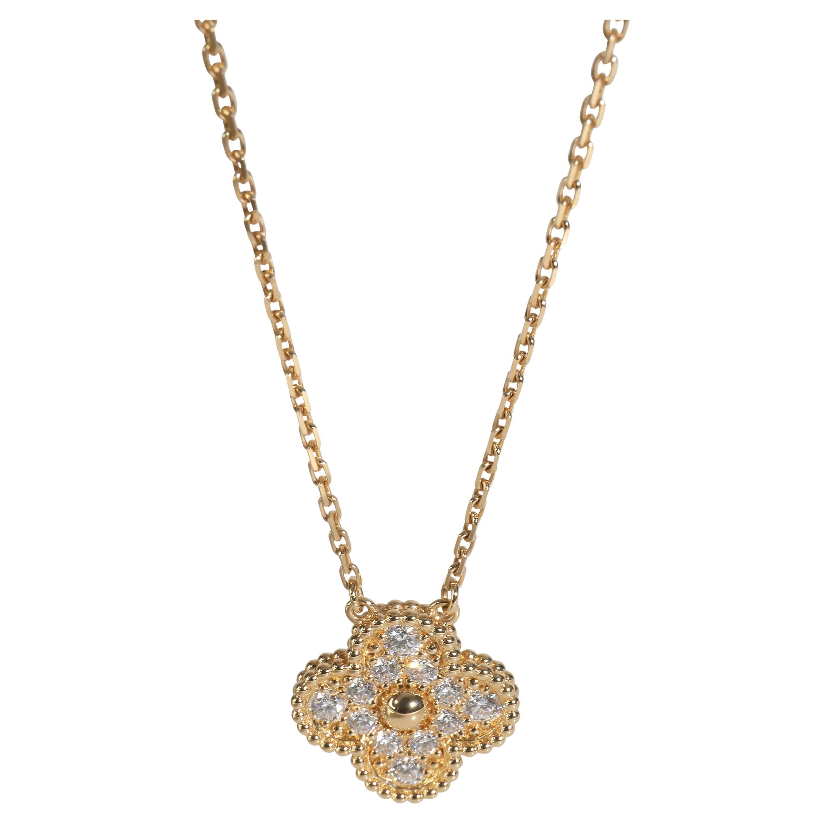 Van Cleef 
Arpels Yellow Gold Diamond Vintage Alhambra Pendant