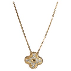 Van Cleef & Arpels Yellow Gold Diamond Vintage Alhambra Pendant