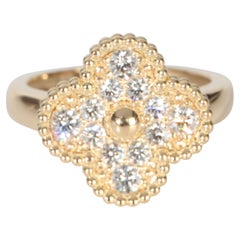 Van Cleef & Arpels Yellow Gold Diamond Vintage Alhambra Ring