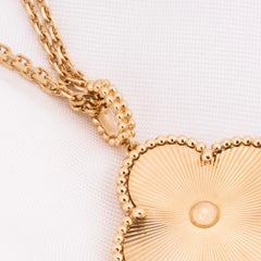 Van Cleef & Arpels Yellow Gold Guilloche Magic Alhambra Necklace VCARP4KO00
