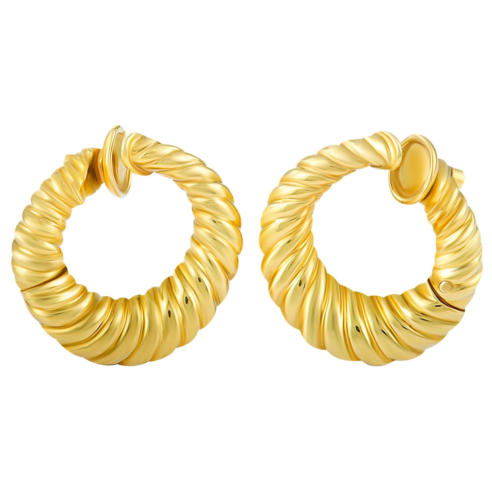 Van Cleef & Arpels Yellow Gold Hoop Clip-On Earrings