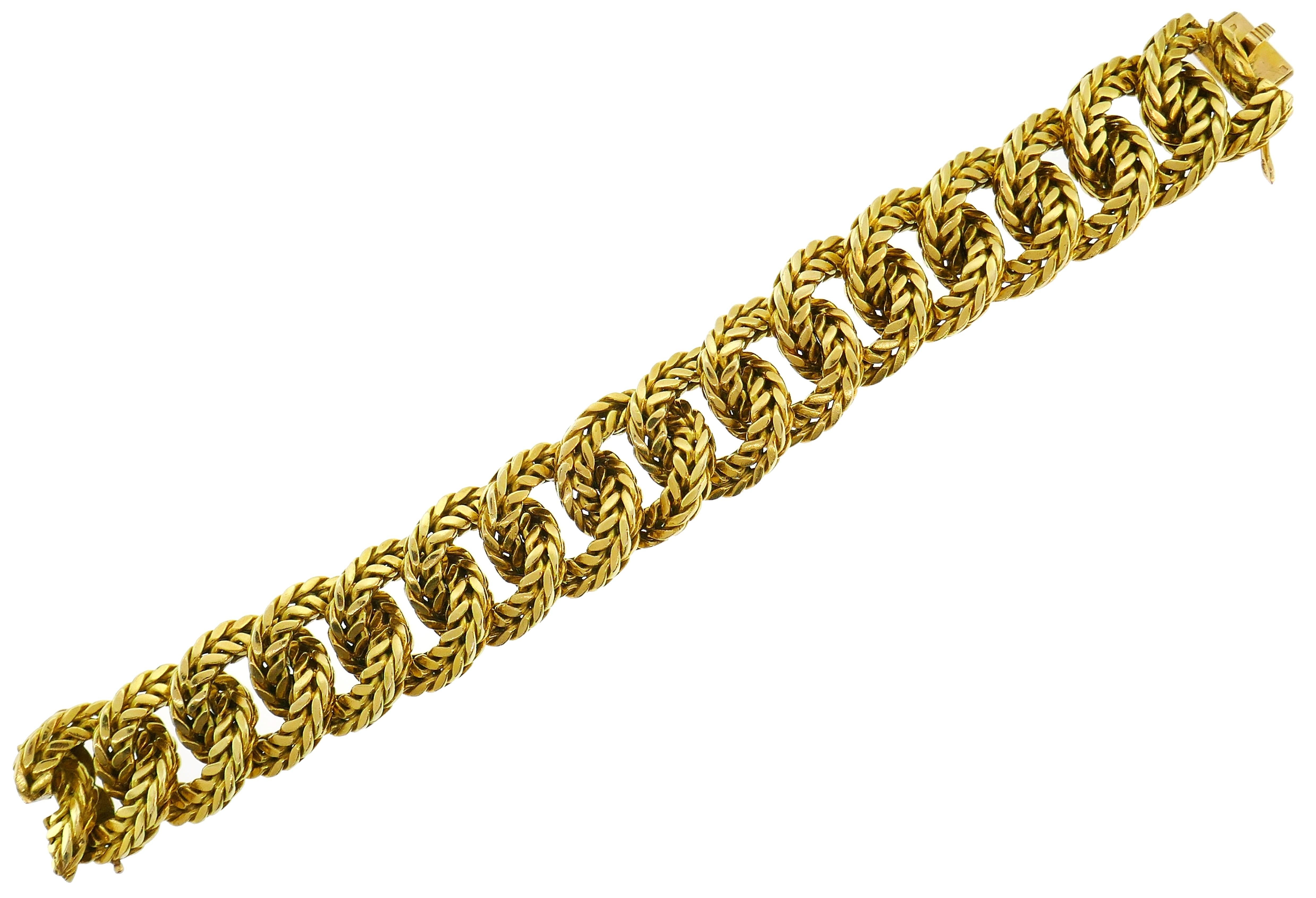 Women's or Men's Van Cleef & Arpels Yellow Gold Link Chain Bracelet VCA Paris, 1970s