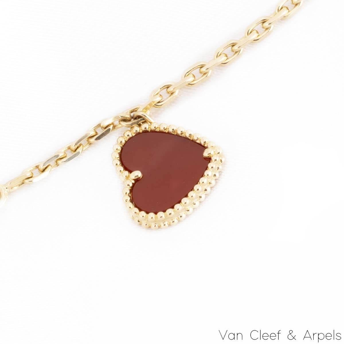Women's Van Cleef & Arpels Yellow Gold Lucky Alhambra 4 Motif Bracelet VCARD79600