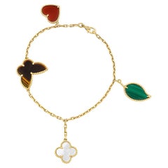 Van Cleef & Arpels Gelbgold Lucky Alhambra Armband mit 4 Motiven VCARD79600