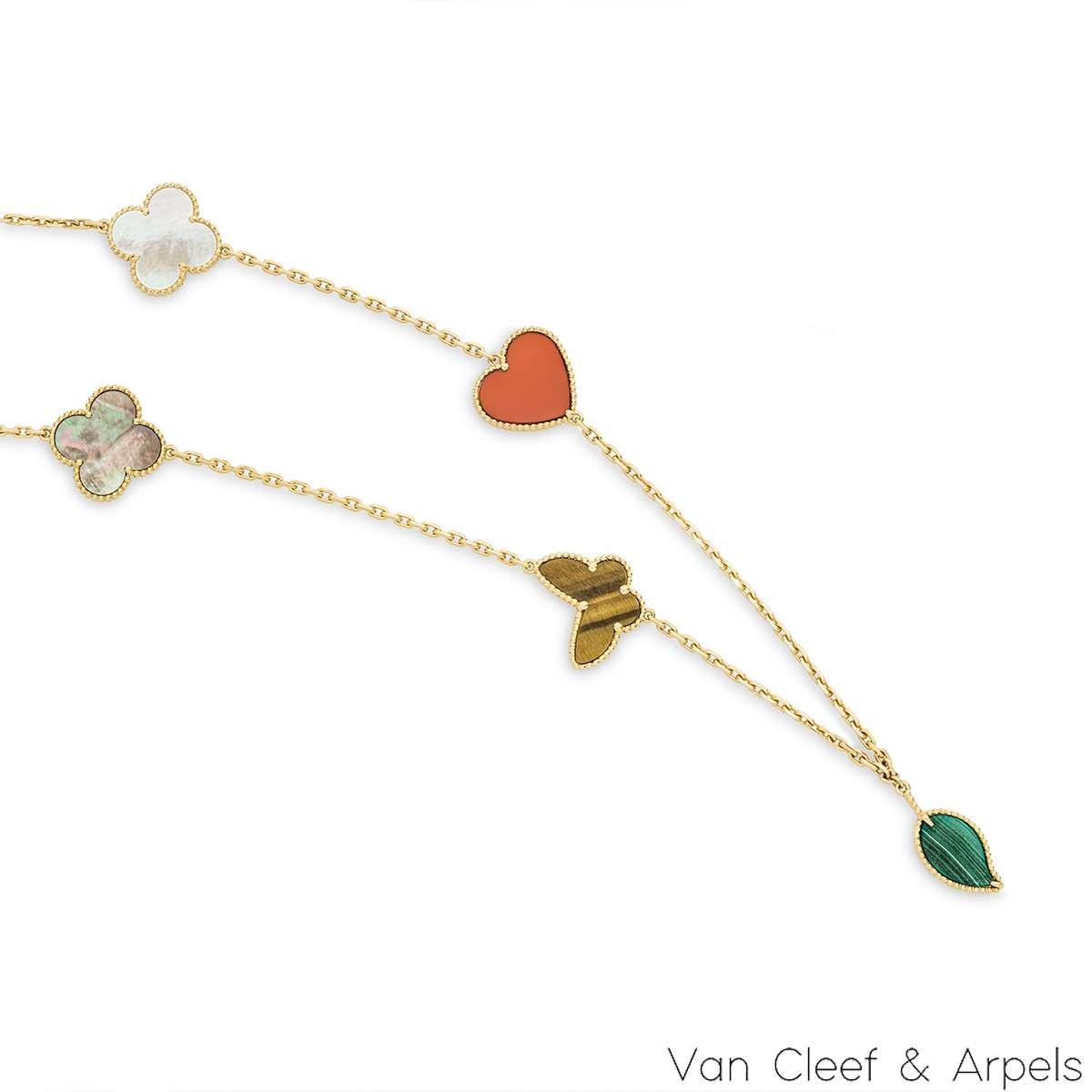 Van Cleef & Arpels Lucky Alhambra Lange Halskette aus Gelbgold VCARD80100 (Rundschliff) im Angebot