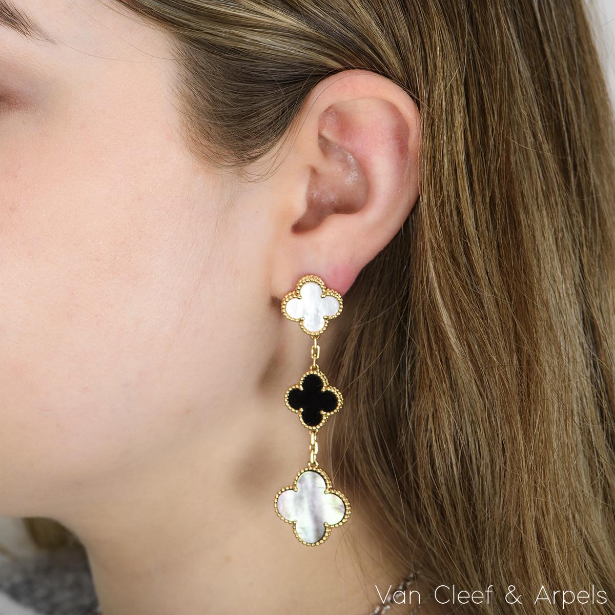 Van Cleef & Arpels Yellow Gold Magic Alhambra Earrings VCARD79000 In Excellent Condition In London, GB