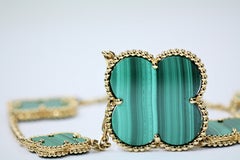 Van Cleef & Arpels Yellow Gold Magic Alhambra Motifs Malachite Bracelet