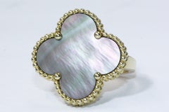 Van Cleef & Arpels Yellow Gold Magic Alhambra Ring, Mother of Pearl