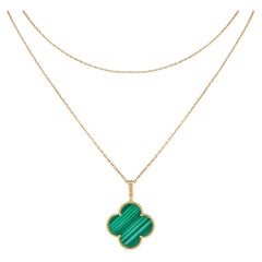 Van Cleef & Arpels Yellow Gold Malachite Magic Alhambra Long Necklace VCARO3MG00