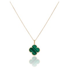 Van Cleef & Arpels Yellow Gold Malachite Magic Alhambra Necklace VCARO3MG00