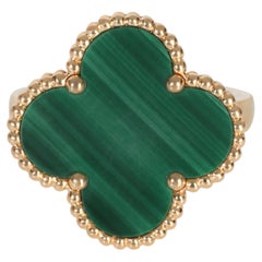 Van Cleef & Arpels Yellow Gold Malachite Magic Alhambra Ring