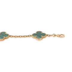 Van Cleef & Arpels Yellow Gold Malachite Vintage Alhambra Bracelet