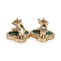 Orecchini Vintage Alhambra in oro giallo e malachite di Van Cleef & Arpels